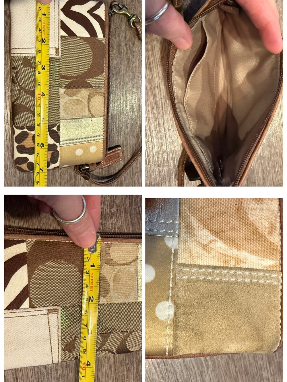 Coach Vintage Patchwork Ergo Hobo Shoulder Bag with Wristlet in Mixed Materials - Picture 6 of 9
